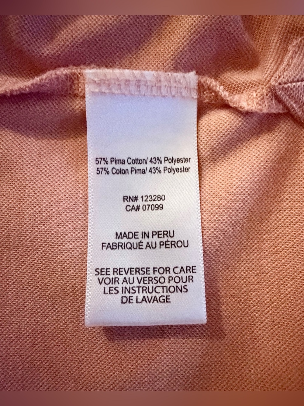 TravisMathew Men's Size Large Peach Orange Pima Cotton Golf Polo Shirt Pocket - Picture 7 of 8